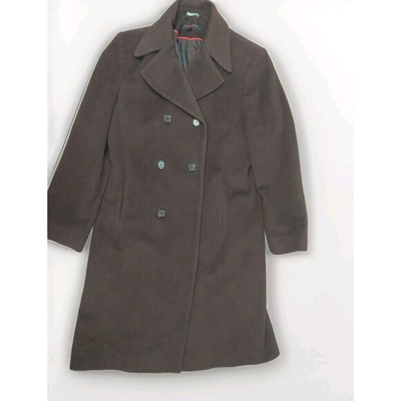 Anne Klein Womens Pea Coat Wool Cashmere Blend 8 Minimalist Overcoat Old Money - Picture 1 of 10
